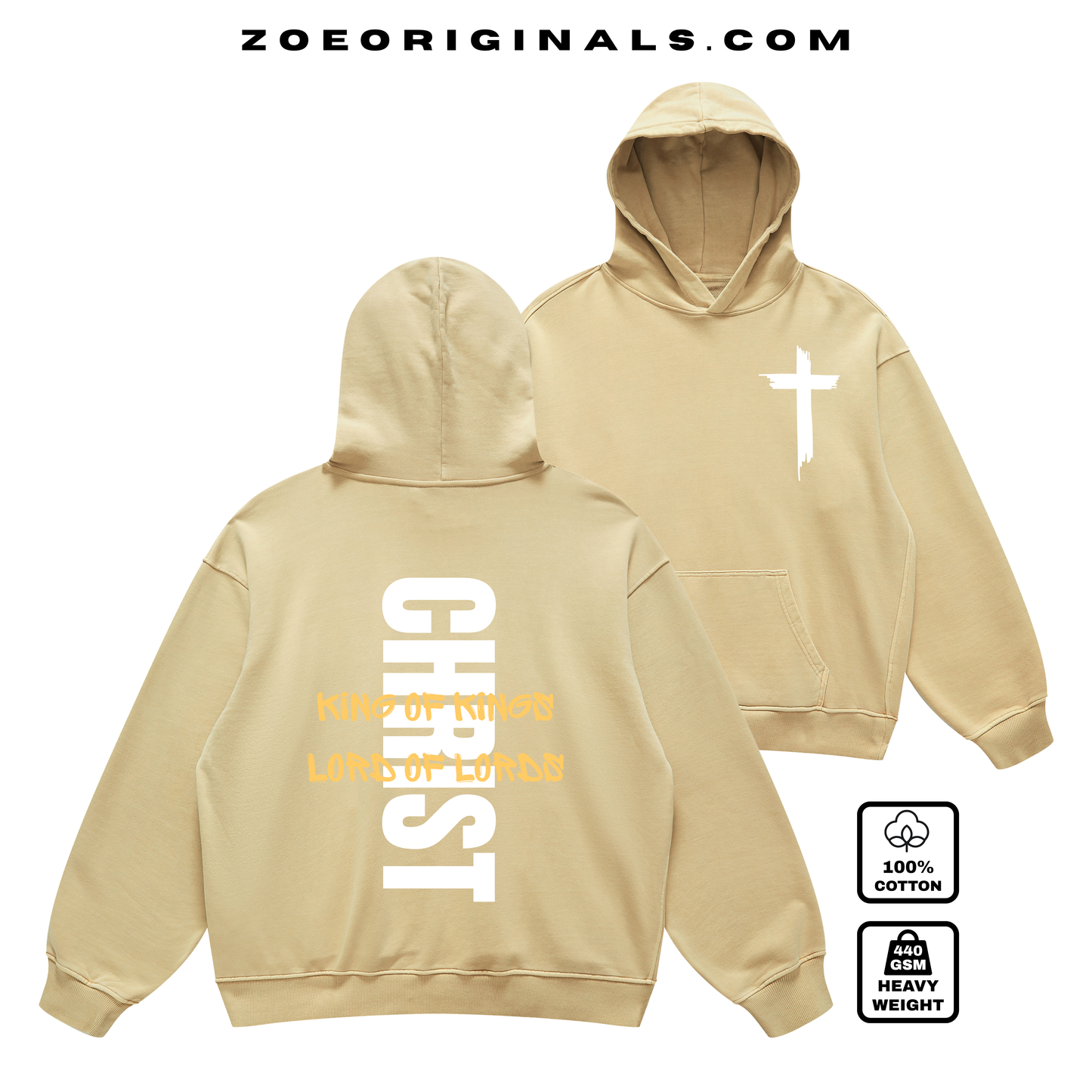 CHRIST King of Kings Lord of Lords Christian Oversize Hoodie