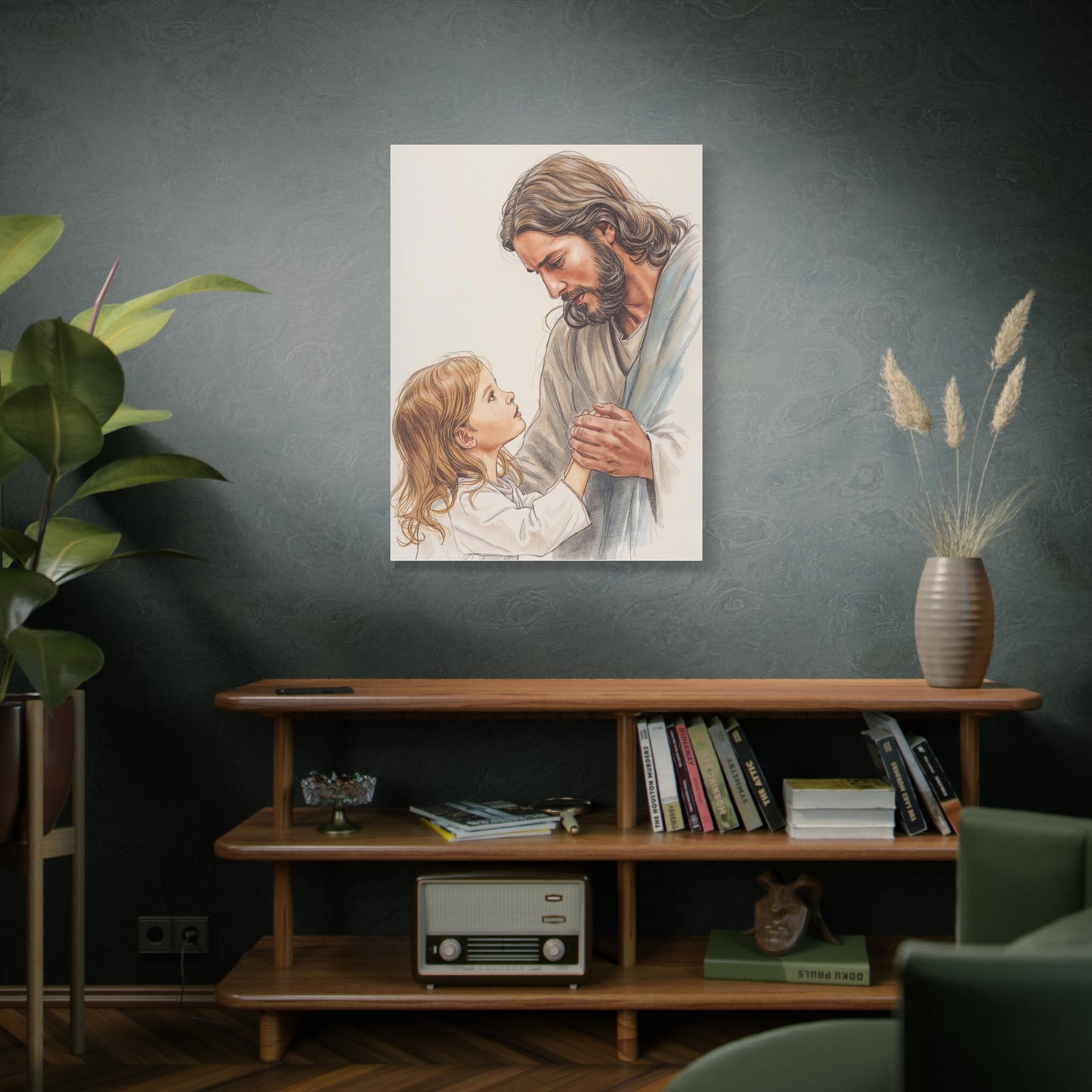 Jesus and Child Matte Canvas Wall Art