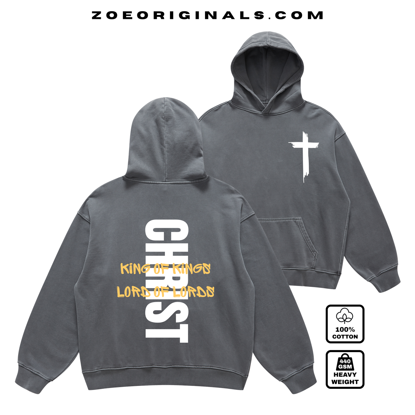 CHRIST King of Kings Lord of Lords Christian Oversize Hoodie