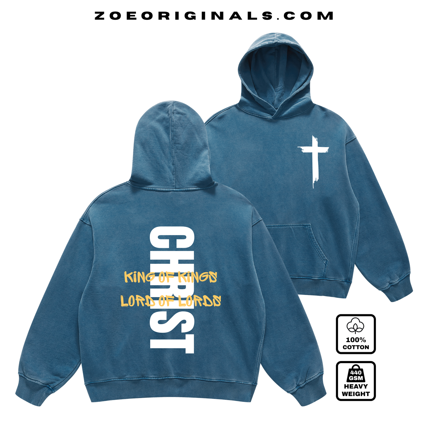 CHRIST King of Kings Lord of Lords Christian Oversize Hoodie