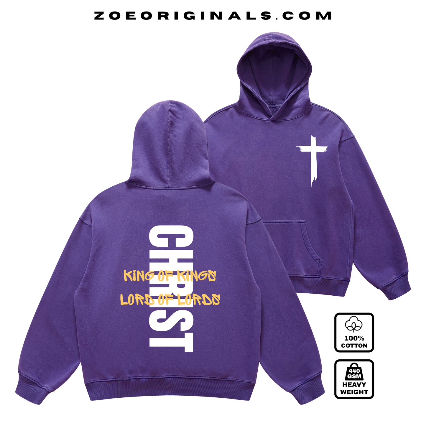CHRIST King of Kings Lord of Lords Christian Oversize Hoodie