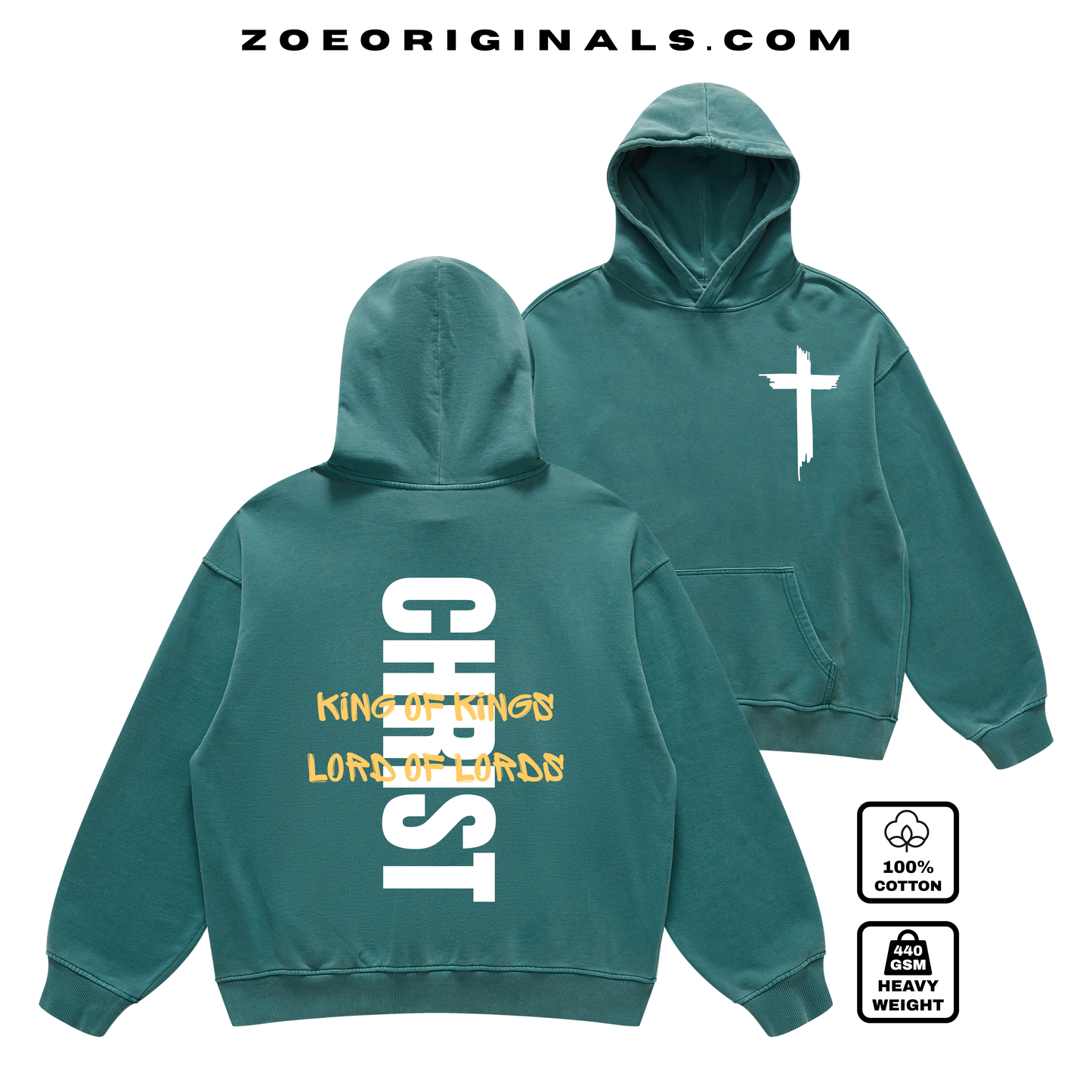 CHRIST King of Kings Lord of Lords Christian Oversize Hoodie
