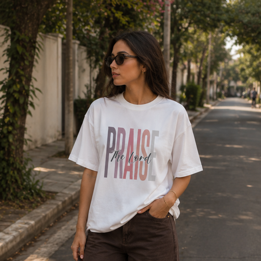 PRAISE THE LORD Christian Crew Neck T-Shirt